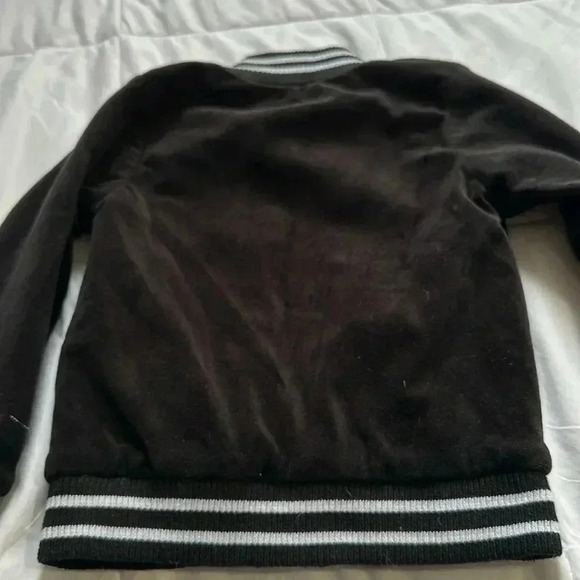 Betsy Johnson velour black bomber jacket roses size 3T - Picture 7 of 7